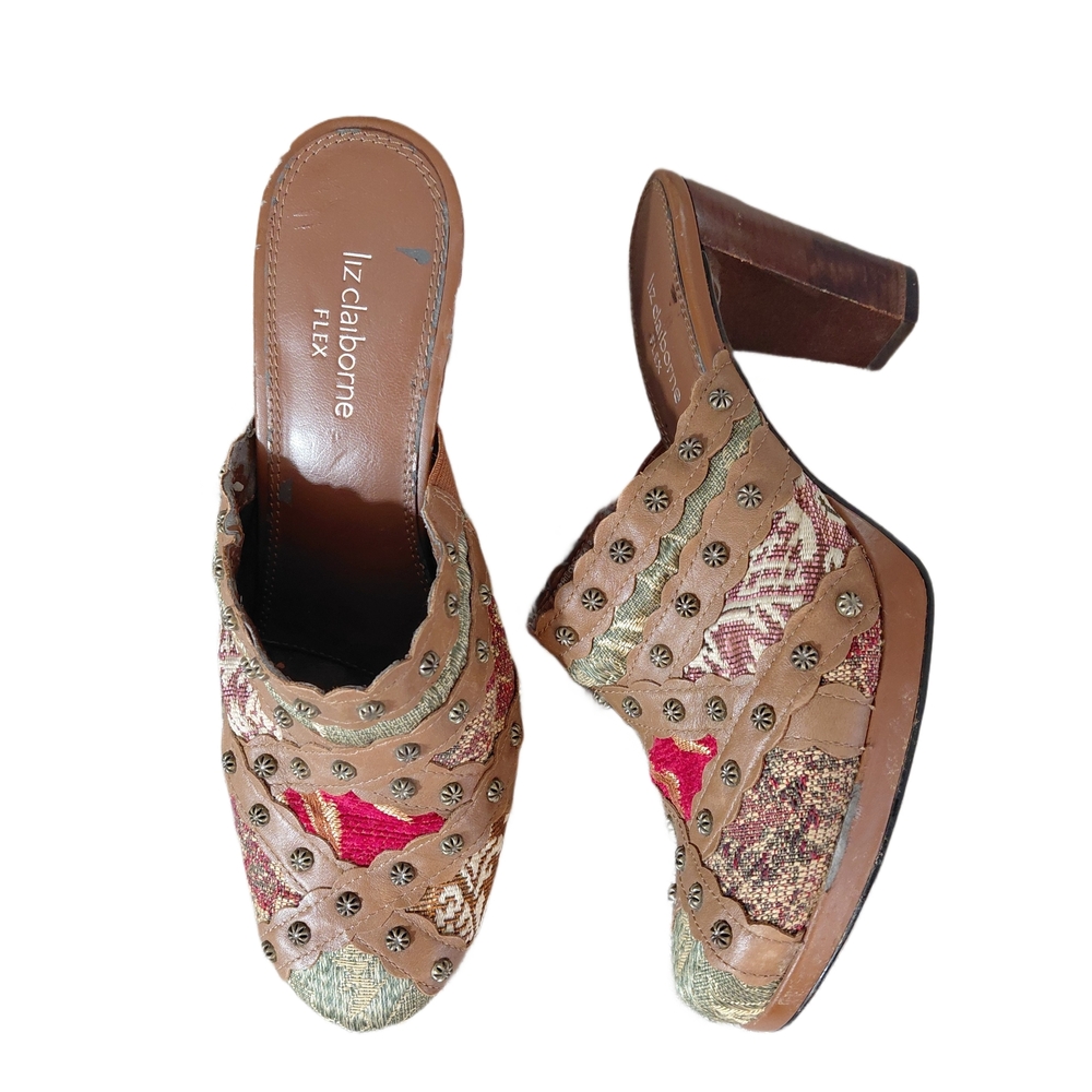 Liz Claiborne Patchwork Multicolor Embroidered Ta… - image 1